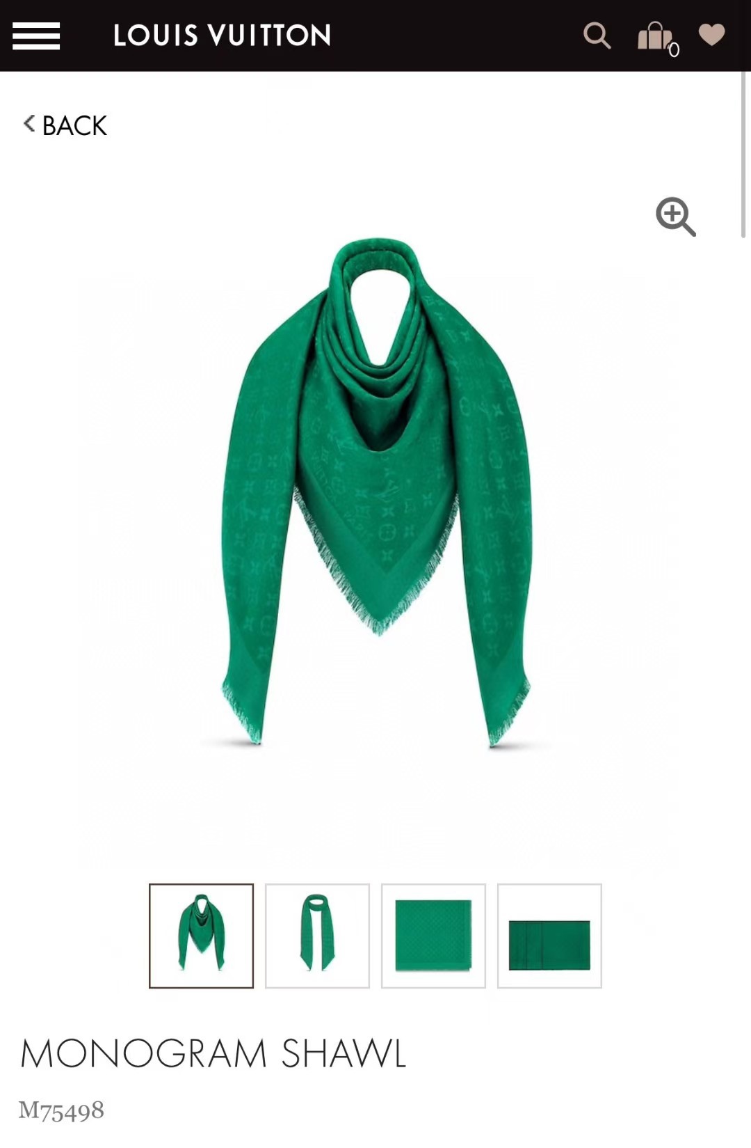 LV Monogram Denim Shawls M75498 Green